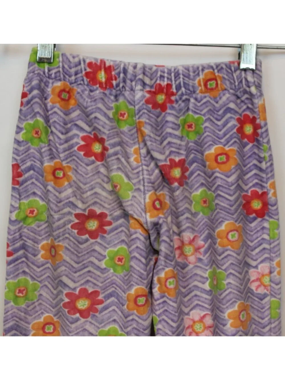 Mis Tee V-Us 2pc Outfit 6x/7 Purple Flower Y2K Hippie Boho Flower Velour Ruffle
